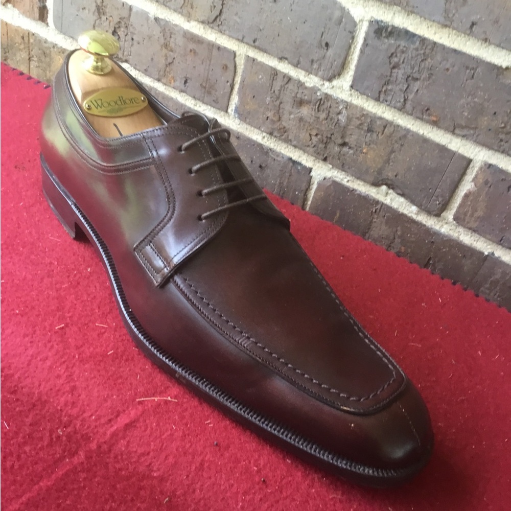 Salvatore Ferragamo Men's Dark Brown Leather Derby Shoes